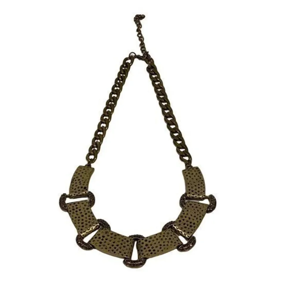 Brass Tone‎ Statement Chain Style Necklace